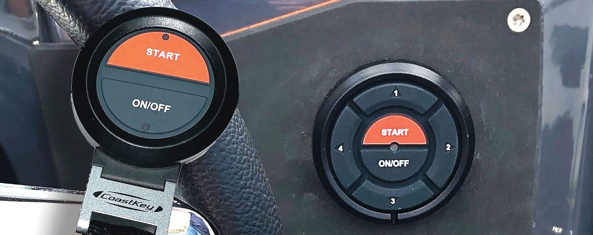 Coastkey Standard for keyless ignition and wireless man overboard protection on your boat for Yamaha, Mercury, Honda, Suzuki and more.